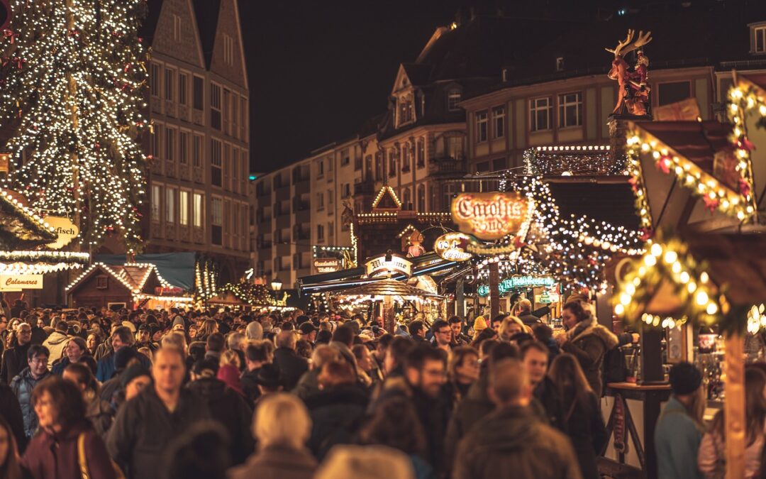 Sicherheitsdienst auf Weihnachtsmarkt